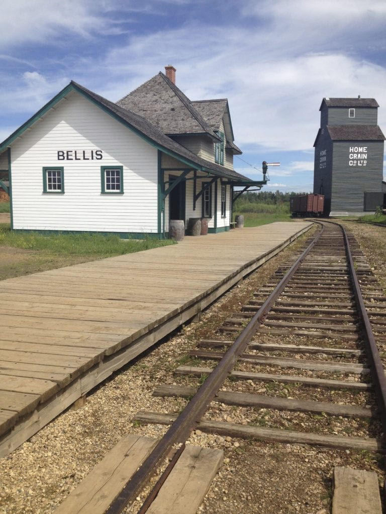 Train station and grain elevator at the Ukrainian Village