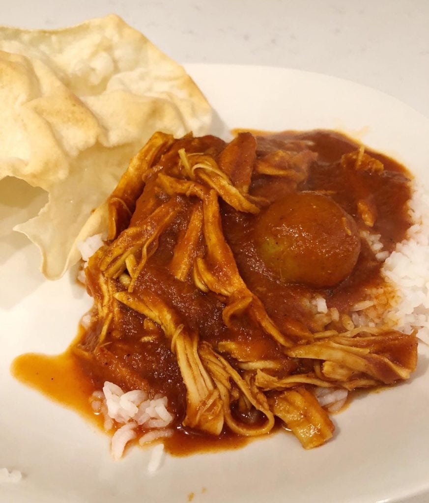 Easy Turkey curry on a white plate