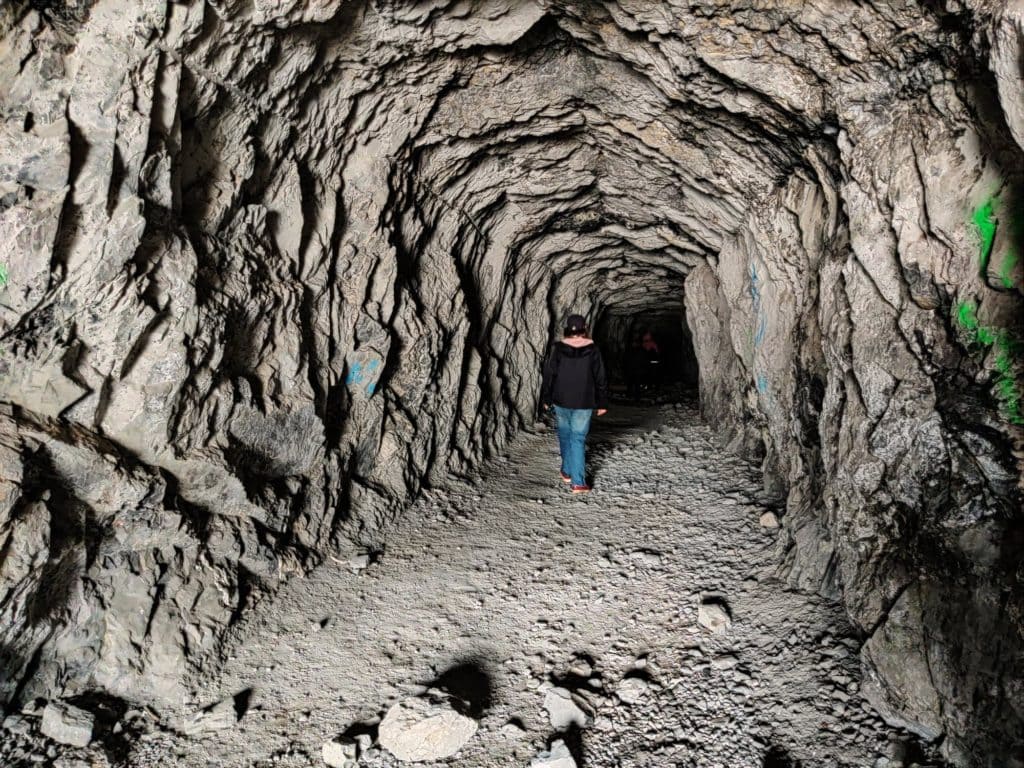 Walking down the Heart Creek bunker