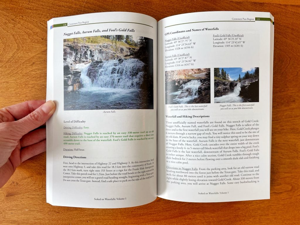 Photo of pages 118 and 119 of Stoked on Waterfalls Volume One by Jason Walchuck