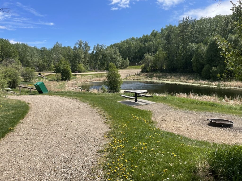 Chickakoo Lake parking lot 3 (in the background) and lakeshore picnic area