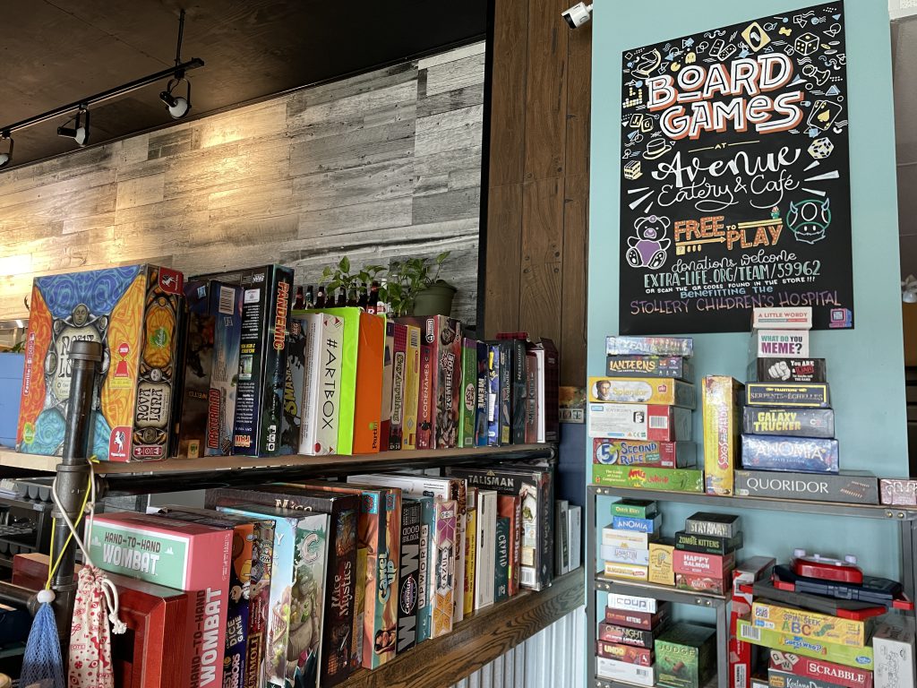 Avenue Cafe board game corner